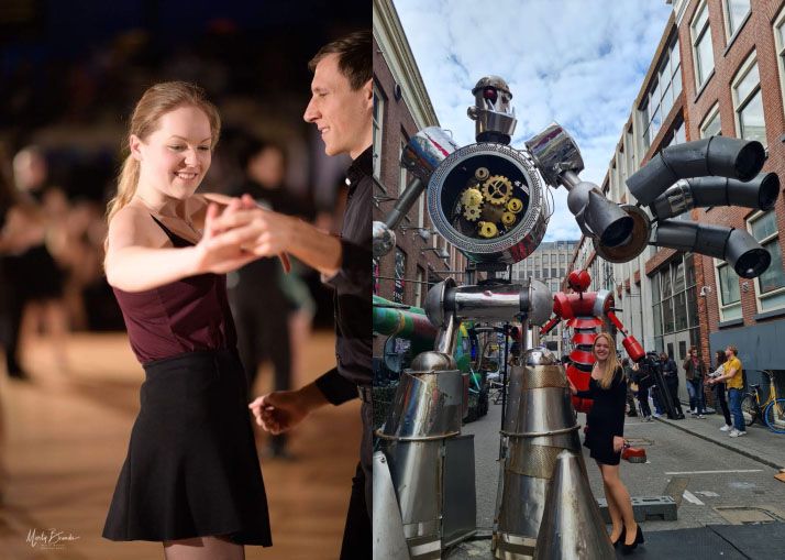 LEFT: Dancing at the Dutch Student Tournament in 2018. / RIGHT: Another dream? Always keeping my passion for technology.