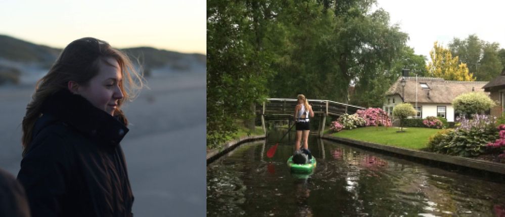 LEFT: Relaxing during my family’s yearly Denmark vacation – ‘even uitwaaien’ how the Dutch call it. RIGHT: Stand-up paddling through the Dutch national park ‘Weerribben-Wieden’.
