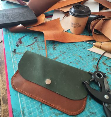 Wallet made from leftover leather